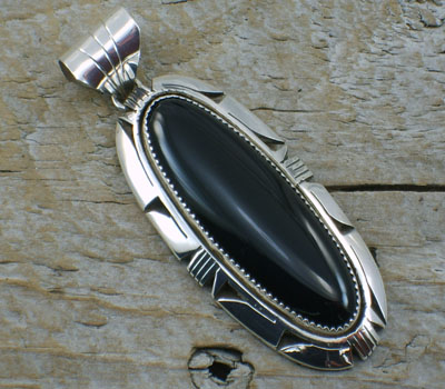 Native American Jewelry Onyx Pendant